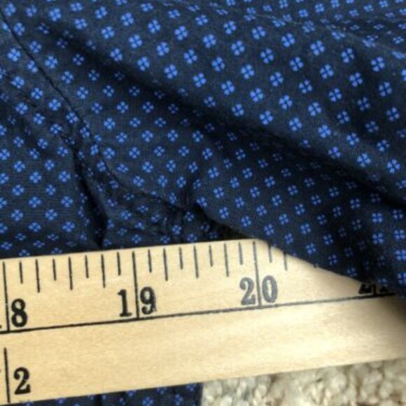 Beverly Hills Polo Club Blue Short Sleeve Button Up Shirt Small Casual Geometric - Picture 6 of 7